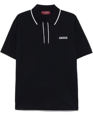 Gucci Logo-patch Polo Shirt - ブラック