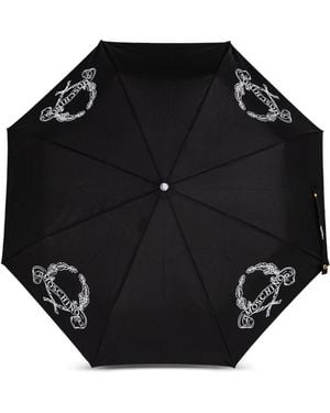 Moschino Laurel Crown Logo Openclose Umbrella - Black