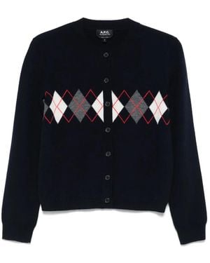A.P.C. Cardigan Con Bottoni - Blu