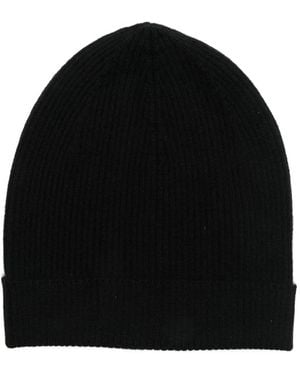 Rick Owens Ribbed Cashmere Beanie - Black