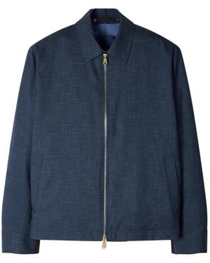 Paul Smith Wolljacke Mit Space-Dye-Karo - Blau