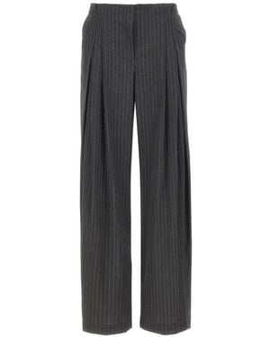 IRO Kalie Pinstripe-Pattern Pleated Pants - Grey