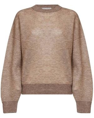 Brunello Cucinelli Openwork Lamé Jumper - Natural
