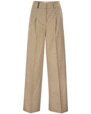 Peserico Pleats Tailored Trousers - Natural