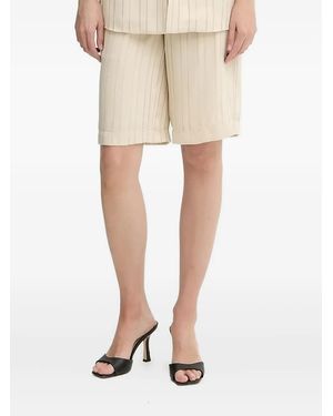 ARMANI EXCHANGE Pinstripe Elastic-Waist Shorts - Natural