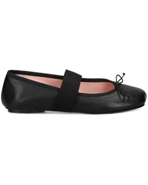 Pretty Ballerinas Yuma Bow-Detail Elasticated-Strap Ballet Flats - White