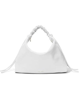 Proenza Schouler Large Drawstring Leather Shoulder Bag - White