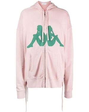 Faith Connexion Logo-Print Zip-Up Hoodie - Pink