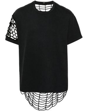 MISBHV Crochet-Panelling T-Shirt - Black