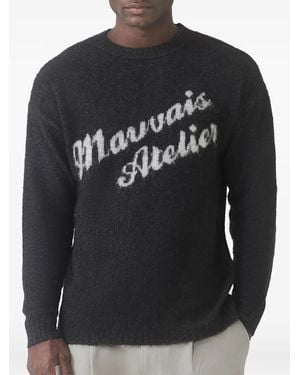 Mauvais Logo-Embellishment Jumper - Grey