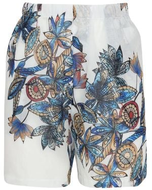 Amir Slama Floral-Print Shorts - Blue