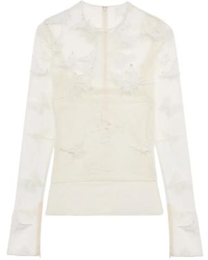 Blumarine Blusa con apliques bordados - Blanco