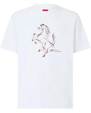 Ferrari Horse-Graphic T-Shirt - White
