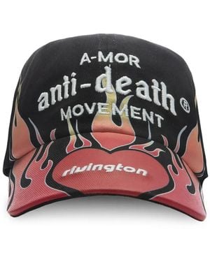 RIVINGTON roi Rebis Anti Death Flame-Print Cap - Black