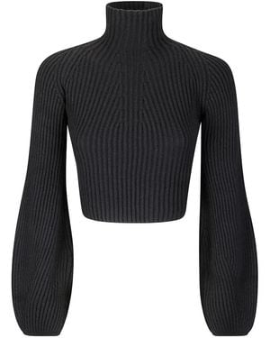 Sportmax Jersey de canalé - Negro