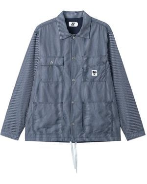 Izzue Striped Patch Jacket - Blue