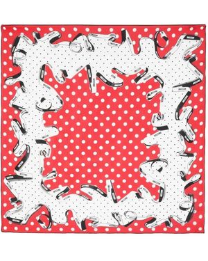 Moschino Polka-Dot Ribbon Scarf - Red