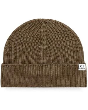 C.P. Company Ribbed-Knit Beanie Hat - Brown