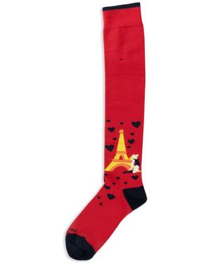 Alto Milano Patterned-Jacquard Socks - Red