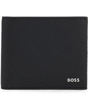 BOSS Portefeuille Pliant À Plaque Logo - Noir