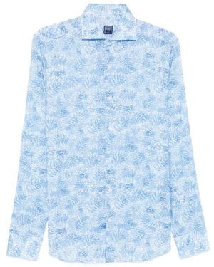 Fedeli Floral-Print Shirt - Blue