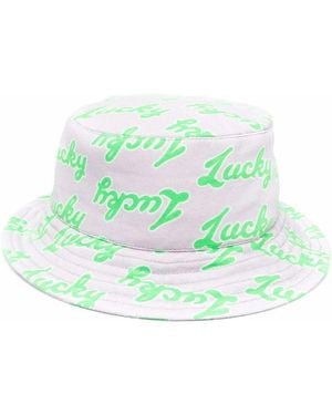 Natasha Zinko Slogan-Print Bucket Hat - Green