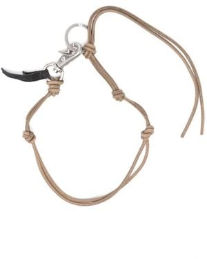Our Legacy Leather-Strap Keychain - White