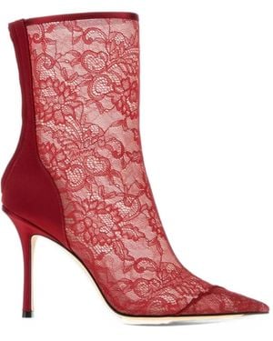 Jimmy Choo Faiz Lace Ankle Boots - Red