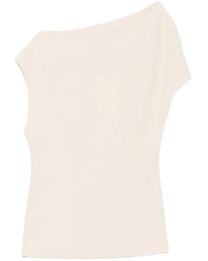 TOTEME One-Shoulder Textured Top - White