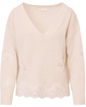 LoveShackFancy Pull Ardena Bordé De Dentelle - Natural