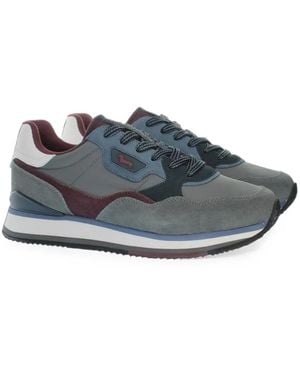 Harmont & Blaine Logo-Patch Paneled Sneakers - Blue