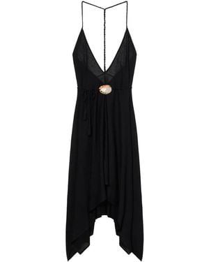 Alanui Mermaid Inside Halterneck Embellished Maxi Dress - Black