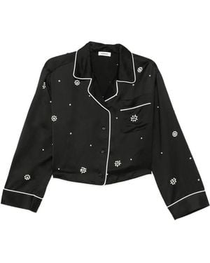 Sandro Bead-Embellished Piped Shirt - Black