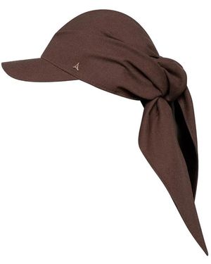 Manière De Voir Arianne Linen Self-Tie Fastening Baseball Cap - Brown