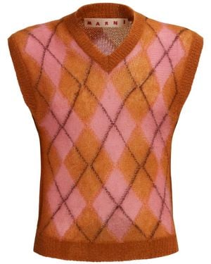 Marni Pullunder Mit Argyle-Intarsie - Orange