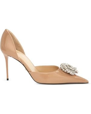 Mach & Mach D'Orsay Pumps Mit Kristallverzierung - Weiß