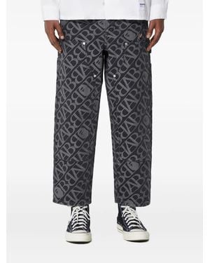 A Bathing Ape Carpenter-Jeans mit Logo-Muster - Grau