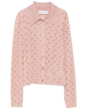 Marine Serre Moon-Patterned Cardigan - Pink