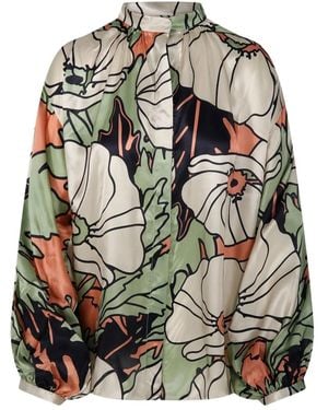 JUAN DE DIOS Blouse À Imprimé Gladiolos Garden - Gris
