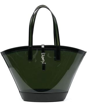 Saint Laurent Bolso Shopper Panier Mediano - Verde
