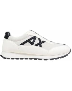 ARMANI EXCHANGE Logo-Patch Sneakers - White