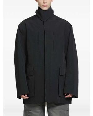 Rick Owens Tower High-Neck Coat - Blue