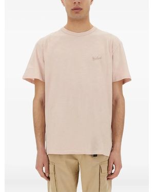 Woolrich T-Shirt mit Logo-Stickerei - Natur