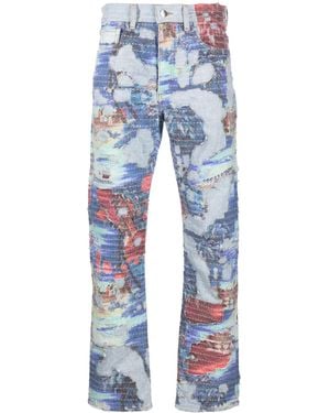 Amiri Aloha Boro Straight-Leg Jeans - Blue