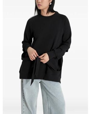 MARCELLA Mavi Cut-Out Tie-Waist Sweatshirt - Black