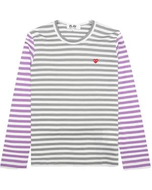 COMME DES GARÇONS PLAY Striped Long-sleeve T-shirt - ホワイト