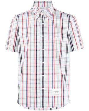 Thom Browne Gingham-Check Short-Sleeve Shirt - Red