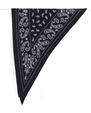 Destin Paisley-Print Wool Scarf - Black