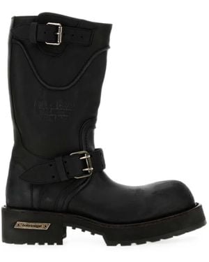 Balenciaga Venom Leather Boots - Black