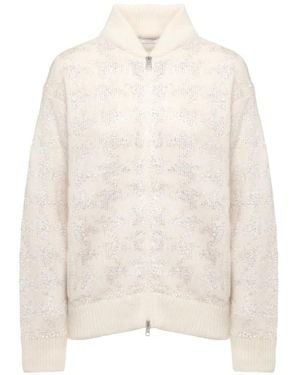 Panicale Houndstooth Sequin-Embellished Cardigan - White